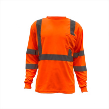 High visibility long sleeve safety reflective work shirt